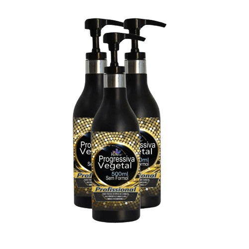 Kit com 3 garrafas da Progressiva Vegetal Creme