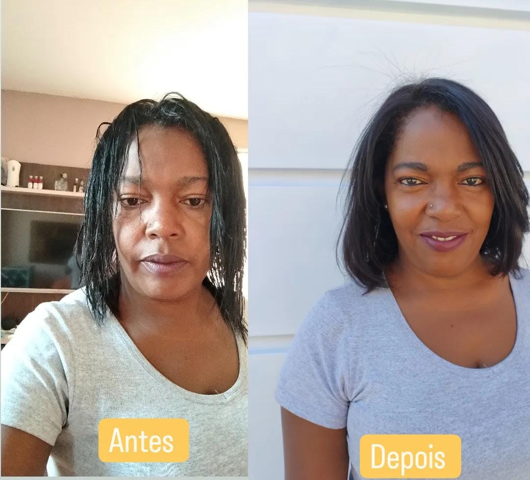 Foto de cabelo liso após a progressiva